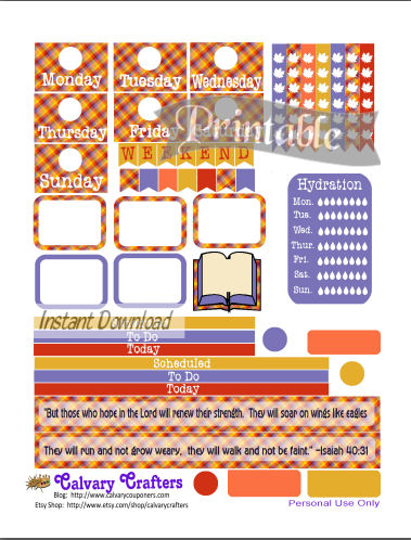 Early Autumn Printable Planner Stickers 7
