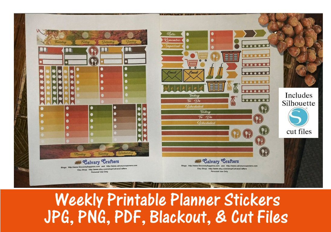 Autumn Road printable planner stickers