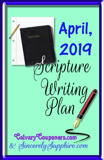 April, 2019 Scripture Writing Plan