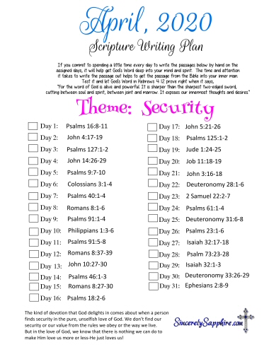 April Scripture Writing Plan click here