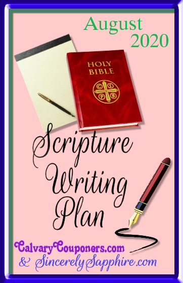 August 2020 scripture writing plan header