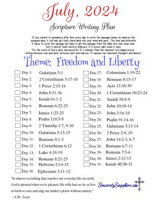 July 2024 Scripture Writing Plan HEADER
