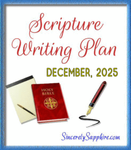 December 2025 Scripture Writing Plan Header