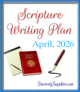April, 2026 Scripture Writing Plan header