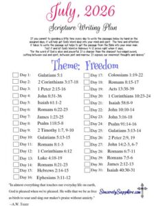 July, 2026 scripture writing plan thumbnail