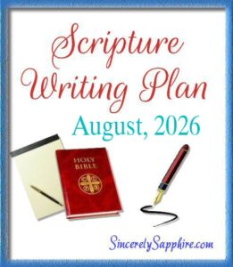 August 2026 Scripture Writing Plan
