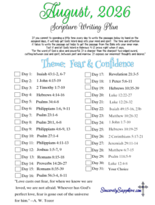 Click here for the August, 2026 scripture writing plan